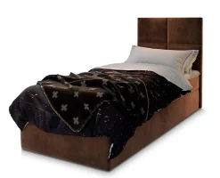 Masseno Lit Boxspring LENA 80 80X200 CM KRONOS 06, Marron, Lit avec matelas et rangement