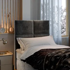 Masseno Lit Boxspring LENA 80 80X200 CM KRONOS 06, Marron, Lit avec matelas et rangement