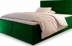 Masseno Lit Boxspring LENA 180X200 CM KRONOS 19, Vert, Lit avec matelas et rangement