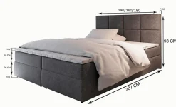 Masseno Lit Boxspring LENA 180X200 CM KRONOS 19, Vert, Lit avec matelas et rangement