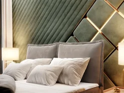 Masseno Lit Boxspring LENTE 180X200 CM MONOLITH 85, Gris, Lit avec matelas et rangement