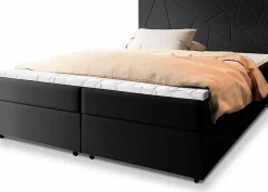Masseno Lit Boxspring MADO 160X200 CM INARI 100, Noir, Lit avec matelas et rangement Hot
