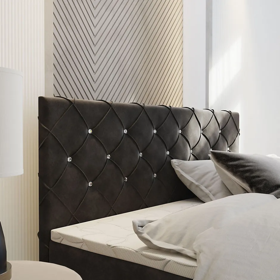 Masseno Lit Boxspring MANDI 180X200 CM MAGIC VELVET 2213, Cuivre, Lit avec matelas et rangement