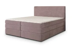 Masseno Lit Boxspring MATERN 180X200 CM POSO 27 + KRONOS 27, Rose, Lit avec matelas et rangement