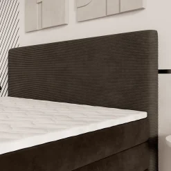 Masseno Lit Boxspring MATERN 180X200 CM POSO 06 + KRONOS 06, Marron, Lit avec matelas et rangement