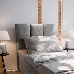 Masseno Lit Boxspring MERIL 80 80X200 CM SAWANA 14, Noir, Lit avec matelas et rangement