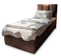 Masseno Lit Boxspring MERIL 100 100X200 CM SAWANA 16, Marron, Lit avec matelas et rangement