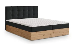 Masseno Lit Boxspring MOLVEN 180X200 CM SORO 100, Noir, Lit avec matelas et rangement Hot