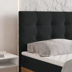 Masseno Lit Boxspring MOLVEN 180X200 CM SORO 100, Noir, Lit avec matelas et rangement Hot