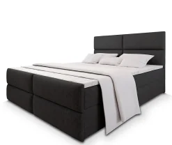 Masseno Lit Boxspring MULEN 160X200 CM SAWANA 14, Noir, Lit avec matelas et rangement