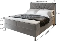 Masseno Lit Boxspring MURI 160X200 CM COSMIC 800, Marron, Lit avec matelas et rangement Clearance