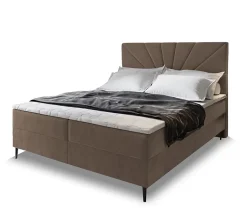 Masseno Lit Boxspring MURI 160X200 CM COSMIC 800, Marron, Lit avec matelas et rangement Clearance
