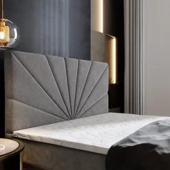 Masseno Lit Boxspring MURI 160X200 CM COSMIC 800, Marron, Lit avec matelas et rangement Clearance