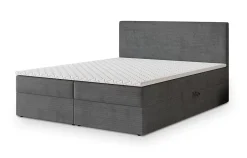 Masseno Lit Boxspring NIRA 180X200 CM ROMA 24, Gris, Lit avec matelas et rangement New
