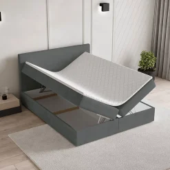 Masseno Lit Boxspring NIRA 180X200 CM ROMA 24, Gris, Lit avec matelas et rangement New
