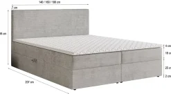 Masseno Lit Boxspring NIRA 140X200 CM ROMA 08, Jaune, Lit avec matelas et rangement Online