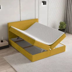 Masseno Lit Boxspring NIRA 140X200 CM ROMA 08, Jaune, Lit avec matelas et rangement Online