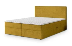 Masseno Lit Boxspring NIRA 140X200 CM ROMA 08, Jaune, Lit avec matelas et rangement Online