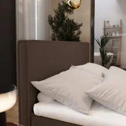Masseno Lit Boxspring PELLIO 140X200 CM QUELLE 25, Marron, Lit avec matelas et rangement