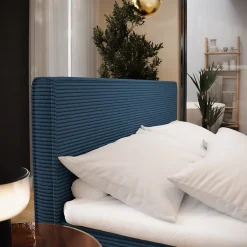 Masseno Lit Boxspring PELLIO 160X200 CM POSO 05, Bleu, Lit avec matelas et rangement Online