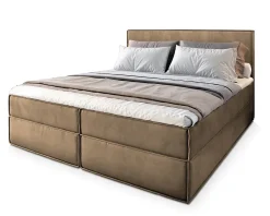 Masseno Lit Boxspring PELLIO 180X200 CM MONOLITH 09, Beige, Lit avec matelas et rangement Clearance
