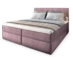 Masseno Lit Boxspring PELLIO 160X200 CM MONOLITH 62, Lilas, Lit avec matelas et rangement Sale