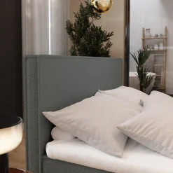 Masseno Lit Boxspring PELLIO 160X200 CM QUELLE 92, Gris, Lit avec matelas et rangement