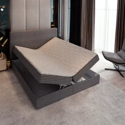 Masseno Lit Boxspring PISA 180X200 CM TILIA 39, Vert foncé, Lit avec matelas et rangement New