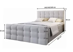 Masseno Lit Boxspring SLAT 160X200 CM COSMIC 160, Gris, Lit avec matelas et rangement Online