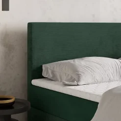 Masseno Lit Boxspring TORREL 160X200 CM POSO 14 + KRONOS 14, Vert foncé, Lit avec matelas et rangement Online
