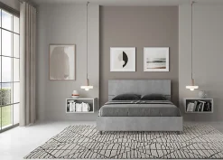 Ityhome Lit béton Demas avec sommier à lattes 140x190