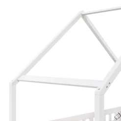 Idimex Lit cabane asymétrique CORA 90 x 190 cm en pin massif lasuré blanc Best