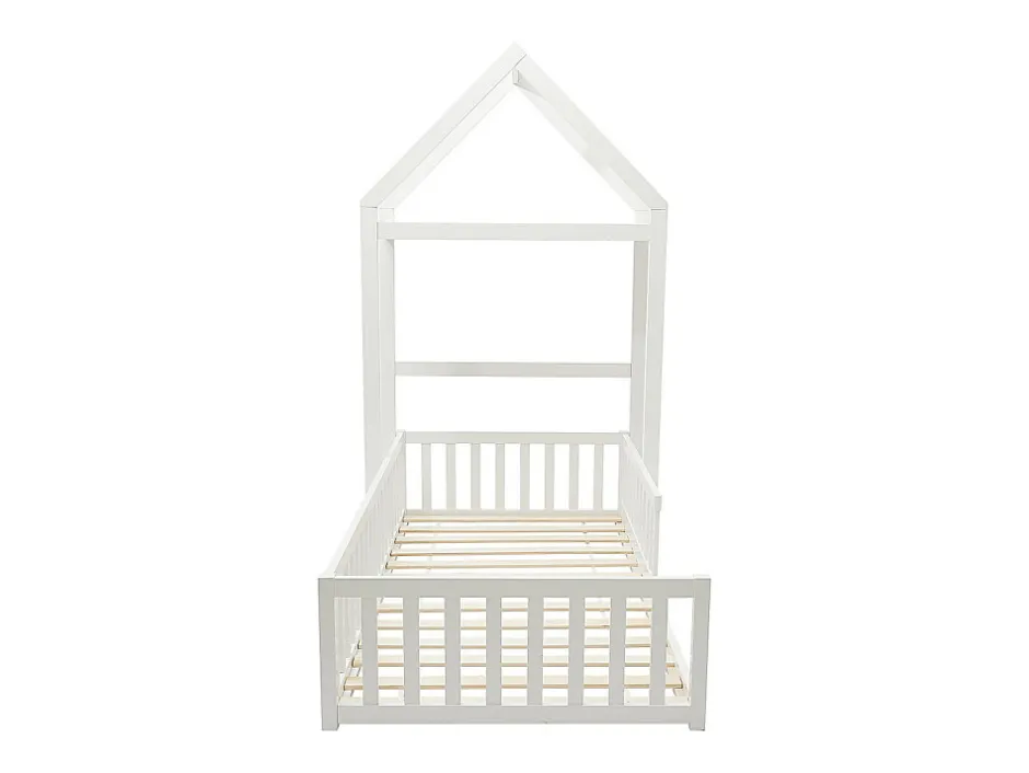 Enfant Vente-unique Lit cabane 90 x 190 cm - Pin et MDF - Blanc - VARLAINE