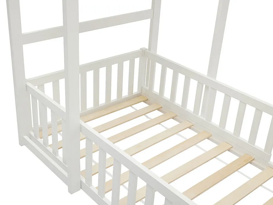 Enfant Vente-unique Lit cabane 90 x 190 cm - Pin et MDF - Blanc - VARLAINE