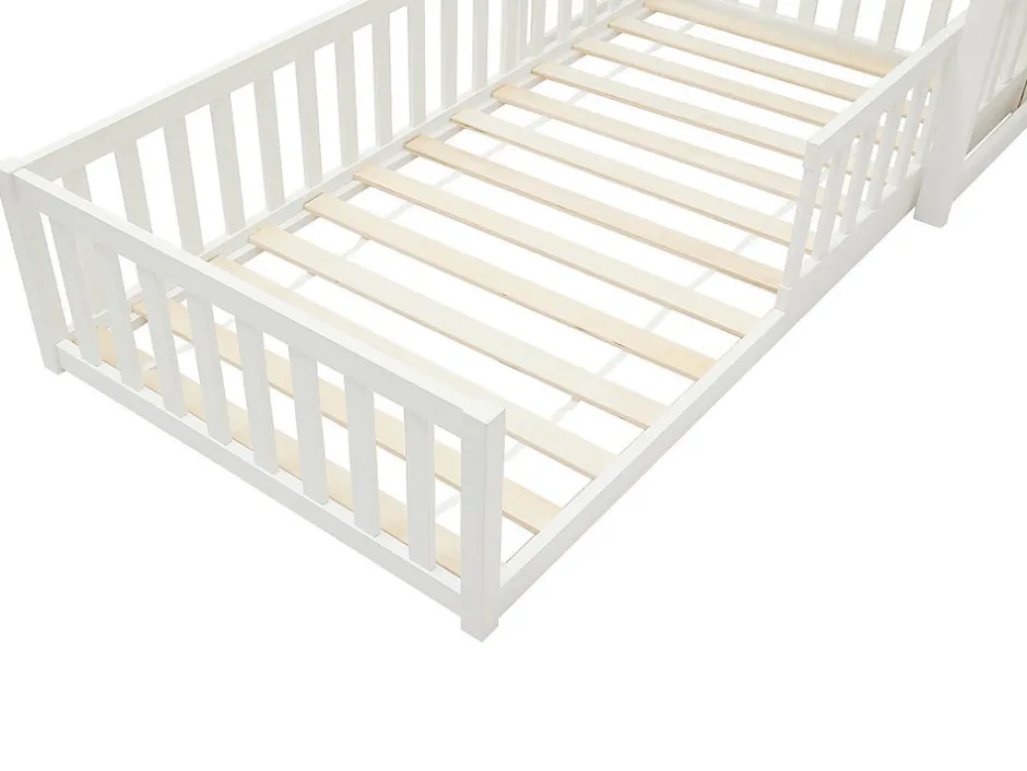 Enfant Vente-unique Lit cabane 90 x 190 cm - Pin et MDF - Blanc - VARLAINE