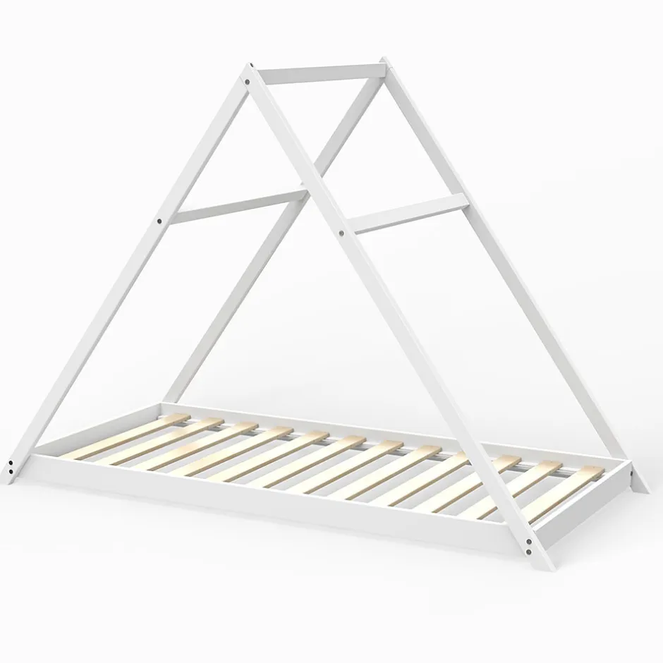 Weber Industries Lit cabane APACHE 90x190 + 1 sommier / Blanc Hot