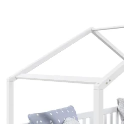Enfant Idimex Lit cabane ELEA avec tiroirs, 90 x 200 cm en pin massif lasuré blanc