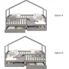 Idimex Lit cabane ELEA avec tiroirs, 90 x 200 cm en pin massif lasuré gris Best