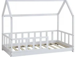 Enfant Habitat Et Jardin Lit cabane en bois "Charlotte" Blanc 80 x 160 cm