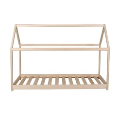 Enfant Bb Loisir Lit cabane enfant 90x200cm bois massif PANDOU Naturel inclus sommier