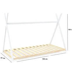 Bb Loisir Lit cabane enfant 90x190cm bois massif SOLI Blanc inclus sommier Clearance