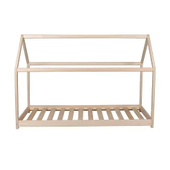 Bb Loisir Lit cabane enfant 70x140cm bois massif PANDOU Naturel inclus sommier Discount