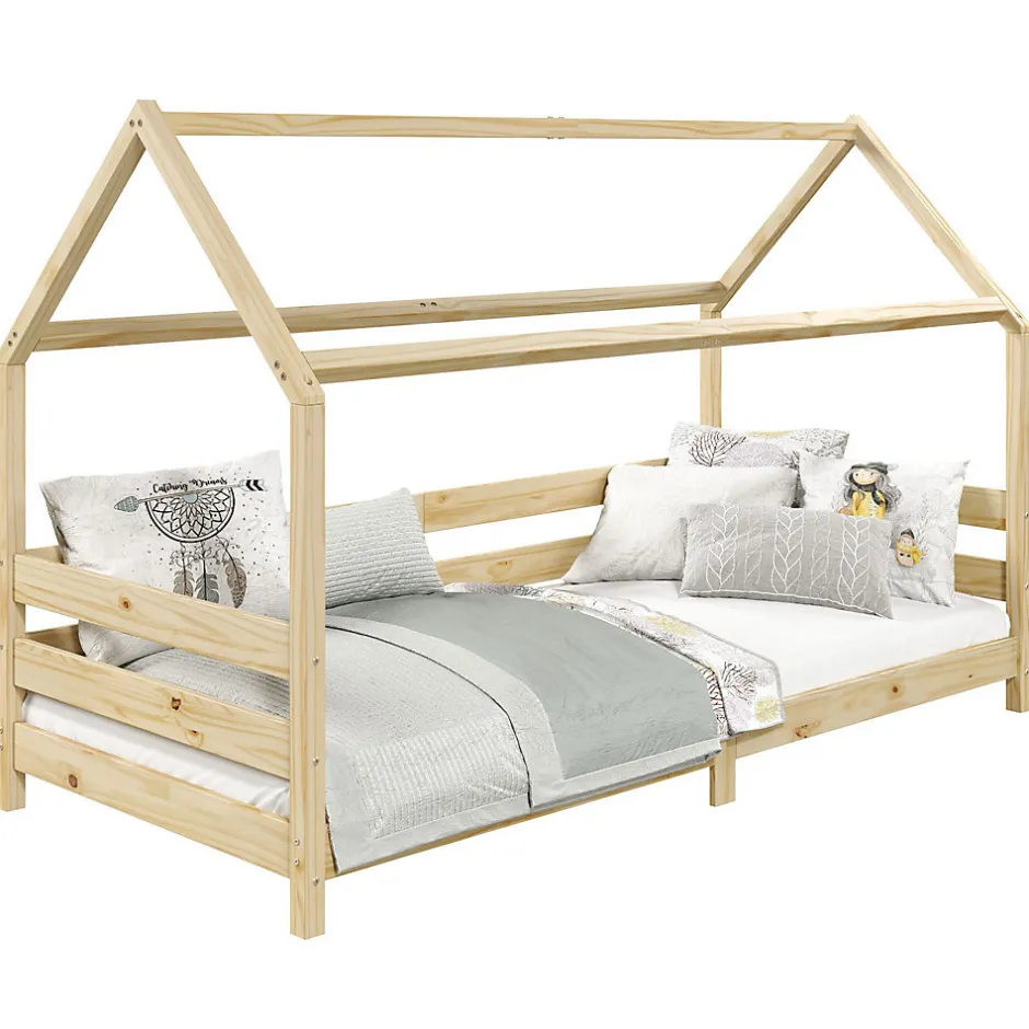 Enfant Idimex Lit cabane FINA 90 x 190 cm, en pin massif naturel
