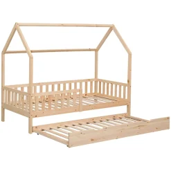 Happy Garden Lit cabane gigogne pour enfant 190x90cm en bois MARCEAU - New
