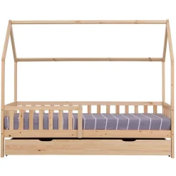Happy Garden Lit cabane gigogne pour enfant 190x90cm en bois MARCEAU - New
