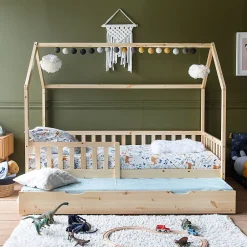 Happy Garden Lit cabane gigogne pour enfant 190x90cm en bois MARCEAU - New