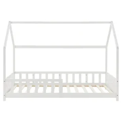 Enfant [En.Casa] Lit cabane Hesel avec matelas à mousse froid 90 x 200 cm blanc en.casa