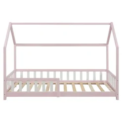 [En.Casa] Lit cabane Hesel pour enfants bois de pin 90 x 200 cm rose en.casa Best