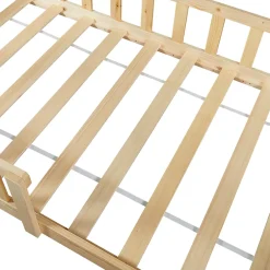 [En.Casa] Lit cabane Hesel pour enfants bois de pin 90 x 200 cm naturel en.casa Discount