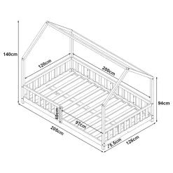 [En.Casa] Lit cabane Hesel pour enfants bois de pin 120 x 200 cm naturel en.casa Online